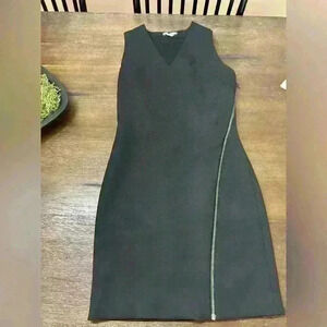 Helmut Lang Fill Zip Black Dress Size S 90’s Retro Vintage